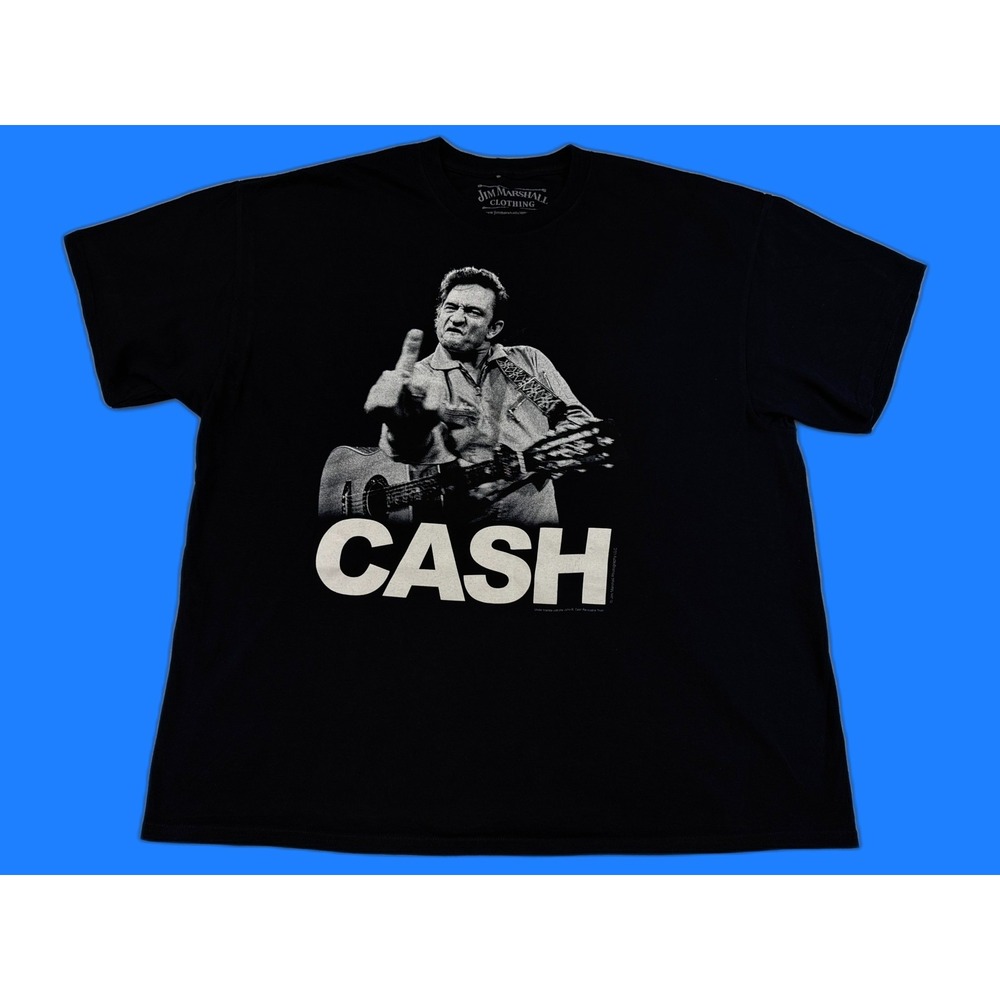 Jim Marshall Clothing Johnny Cash Graphic Tee XXL Black 100% Cotton Grunge